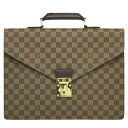 本物 ルイヴィトン LOUIS VUITTON LV セルヴィット アンバサダー SPO ダミエ エベヌ ブリーフケース ハンドバッグ ブラウン 027574M ビトン バッグ 中古