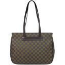 本物 ルイヴィトン LOUIS VUITTON LV パリオリ PM ダミエ エベヌ ショルダーバッグ トートバッグ ブラウン N51123 Parioli ビトン バッグ 中古