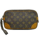 本物 ルイヴィトン LOUIS VUITTON LV マルリードラゴンヌ PM モノグラム クラッチバッグ セカンドバッグ ブラウン M51827 ビトン バッグ 中古