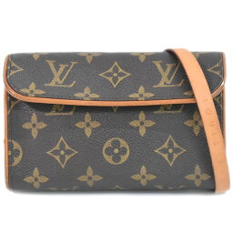 本物 ルイヴィトン LOUIS VUITTON LV ポシェット フロランティーヌ モノグラム ウエストポーチ ブラウン M51855 Pochette Florentine ビトン バッグ 中古