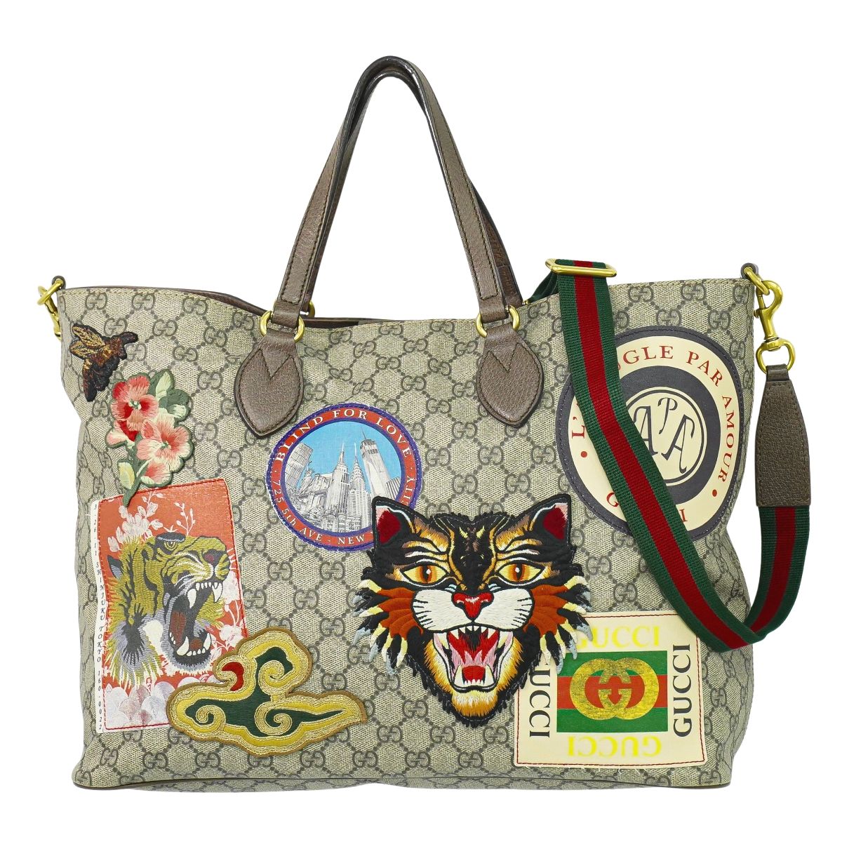 GUCCI クーリエ ボストンバッグ 新品未使用 GUCCI ダブルG 2way ボストン ショルダー バッグ レザー ブラック