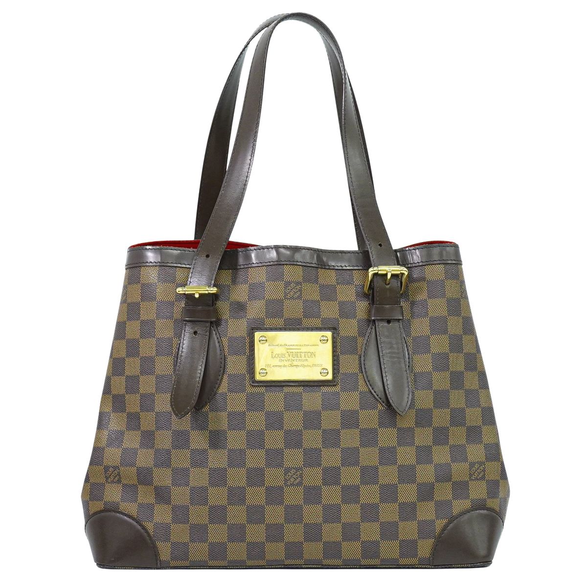 本物 ルイヴィトン LOUIS VUITTON LV ハムステッド MM ダミエ エベヌ トートバッグ ハンドバッグ ブラウン N51204 ビトン バッグ 中古・