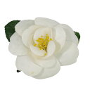 本物 シャネル CHANEL カメリア コサージュ ブローチ ナイロン ホワイト グリーン Camellia アクセサリー ジュエリー 中古・
