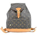 本物 ルイヴィトン LOUIS VUITTON LV モンスリ MM リュックサック バックパック モノグラム ブラウン M51136 Montsouris ビトン バッグ 中古