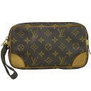 本物 ルイヴィトン LOUIS VUITTON LV マルリードラゴンヌ PM モノグラム クラッチバッグ セカンドバッグ ブラウン M51827 Marly Dragonne ビトン バッグ 中古