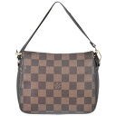 本物 ルイヴィトン LOUIS VUITTON LV トゥルースメイクアップ ダミエ エベヌ アクセサリーポーチ ハンドバッグ ブラウン N51982 ビトン バッグ 中古