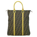 本物 フェンディ FENDI ズッカ トートバッグ ハンドバッグ キャンバス ブラウン Zucca バッグ 中古・