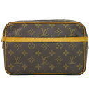 本物 ルイヴィトン LOUIS VUITTON LV コンピエーニュ 23 モノグラム クラッチバッグ セカンドバッグ ポーチ ブラウン M51847 Compiegne ビトン バッグ 中古