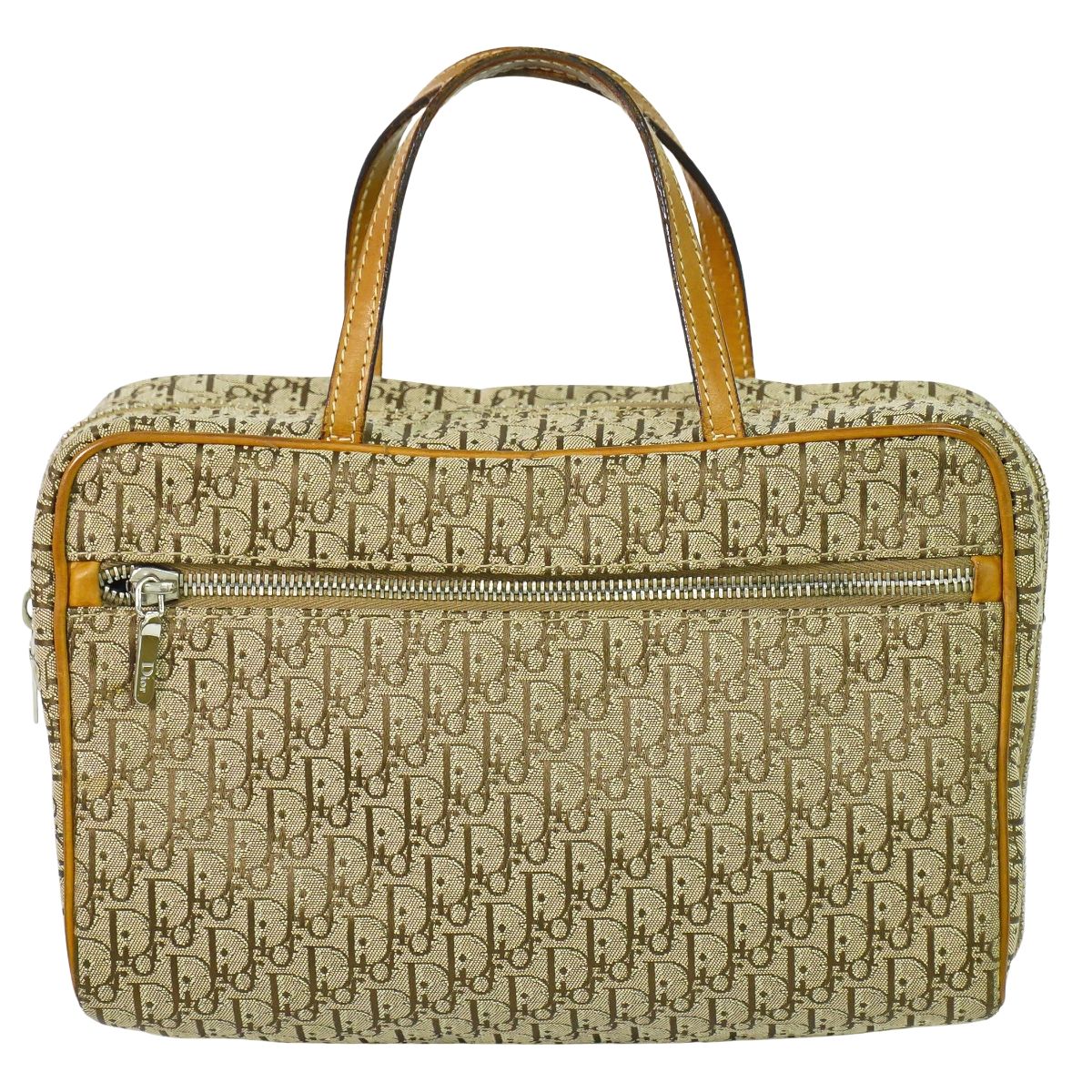 楽天BRAND BOX本物 クリスチャン ディオール Christian Dior トロッター ハンドバッグ キャンバス ベージュ Trotter バッグ 中古・