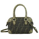 本物 フェンディ FENDI ズッカ 2WAY ショルダーバッグ ハンドバッグ ポシェット キャンバス ブラウン 8BT123 Zucca バッグ 中古(4)