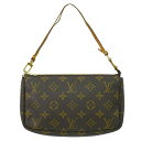 本物 ルイヴィトン LV LOUIS VUITTON ポシェットアクセソワール モノグラム アクセサリーポーチ ハンドバッグ ブラウン M51980 ビトン バッグ 中古(4)