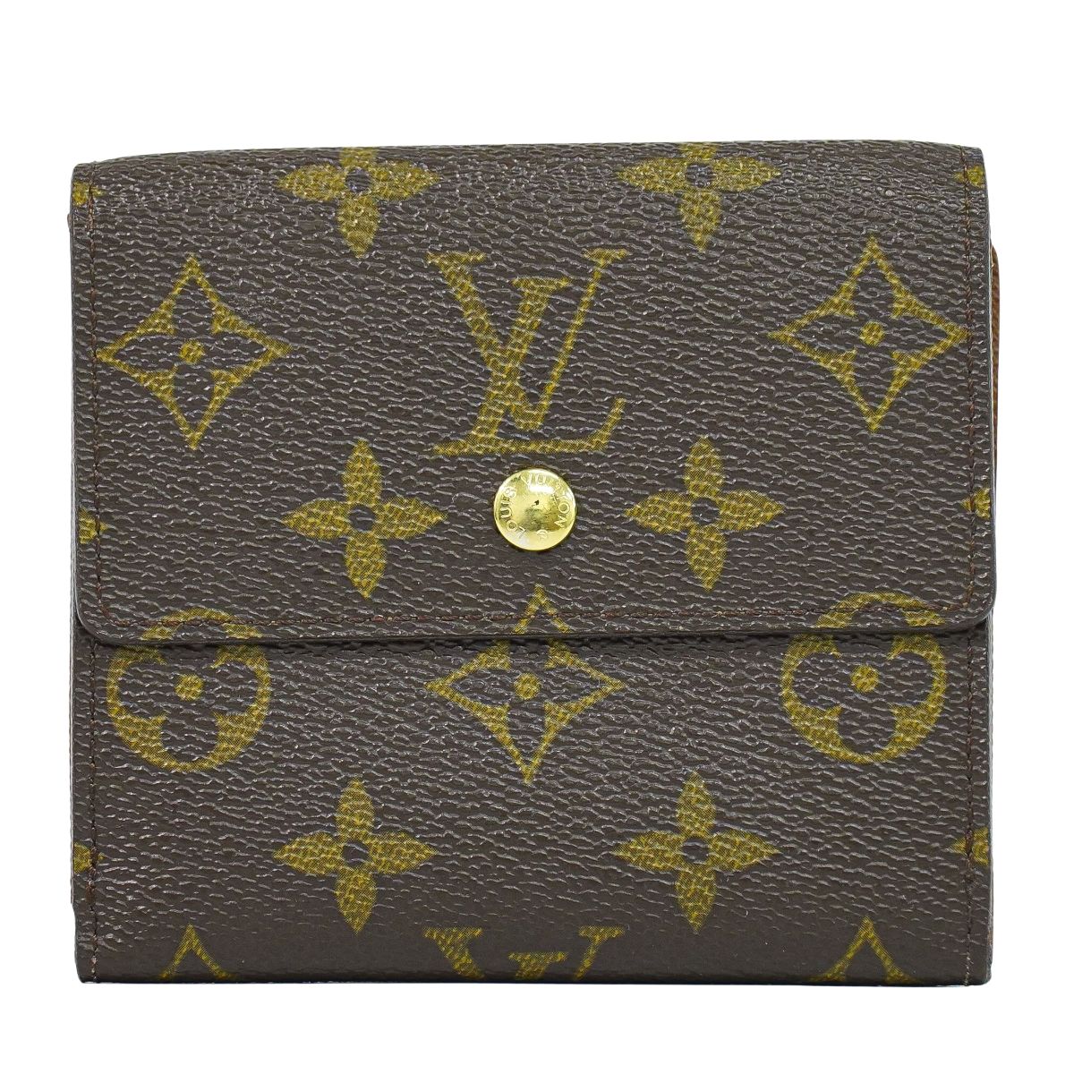Rakuten - 本物 ルイヴィトン LOUIS VUITTON LV ポルトフォイユ エリーズ モノグラム 折財布 ブラウン M61654 ビトン 財布 ウォレット 中古・