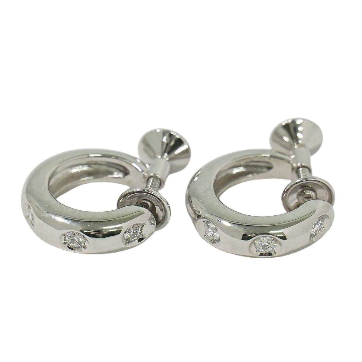 本物 ミキモト MIKIMOTO ダイヤモンド 0.06ct ×2 K18 WG イヤリング ホワイトゴールド アクセサリー ジ..