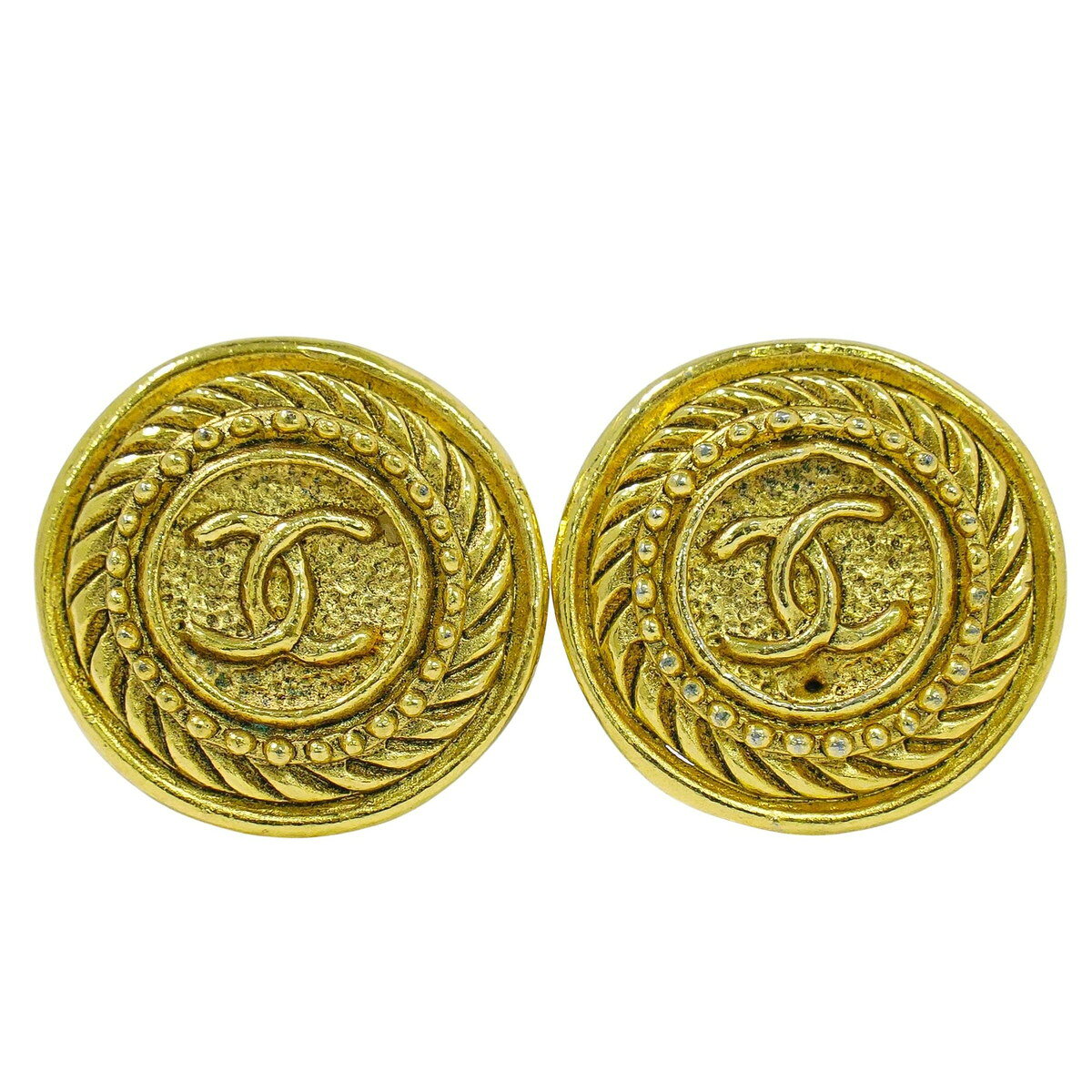 Rakuten - 本物 シャネル CHANEL ココマーク イヤリング GP ゴールド メッキ Coco Mark アクセサリー ジュエリー 中古・