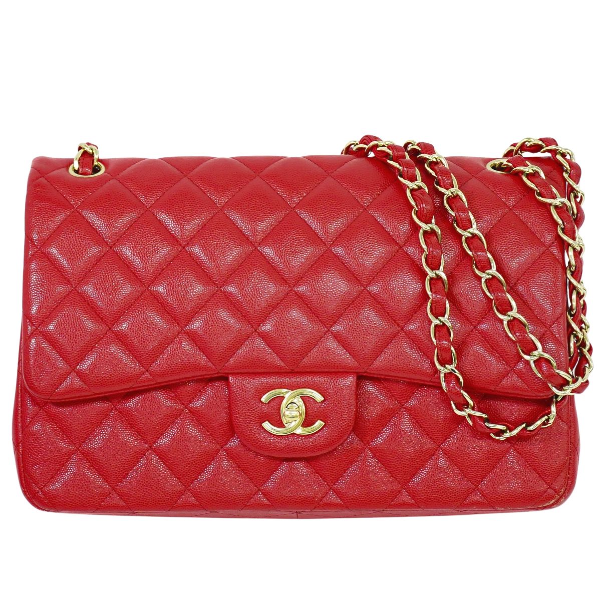楽天市場】シャネル マトラッセ レッド キャビアスキンの通販