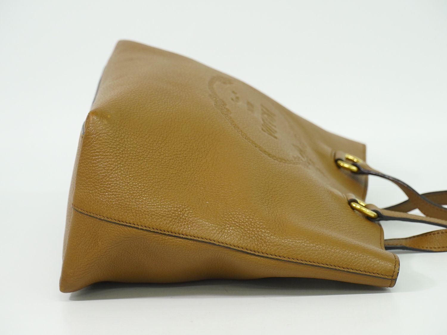 本物 プラダ PRADA レザー ショルダーバッグ トートバッグ ブラウン バッグ 中古・