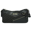 本物 クリスチャン ディオール Christian Dior ストリートシック トロッター ショルダーバッグ キャンバス レザー ブラック バッグ 中古・