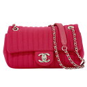 本物 シャネル CHANEL マドモアゼル ココマーク チェーン ショルダーバッグ ポシェット キャンバス ピンク Mademoiselle バッグ 中古・