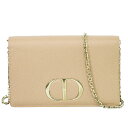本物 クリスチャン ディオール Christian Dior 30 モンテーニュ 2WAY ショルダーバッグ ウエストポーチ レザー ピンクベージュ バッグ 中古・