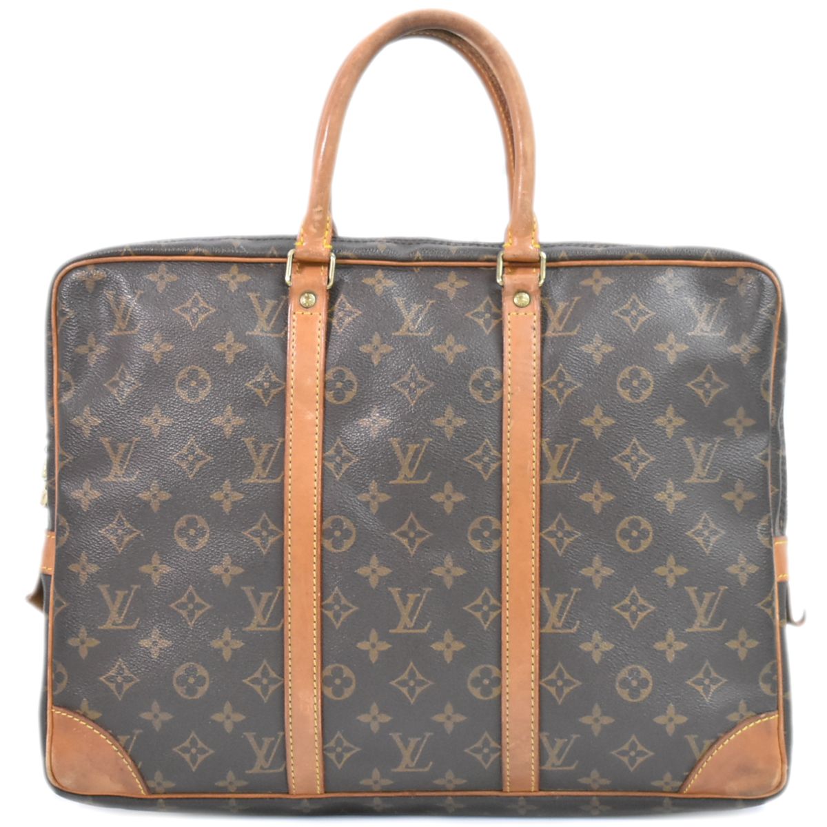 本物 ルイヴィトン LOUIS VUITTON LV ポルトドキュマン ヴォワヤージュ モノグラム ビジネスバッグ ハンドバッグ ブラウン M53361 ビトン バッグ 中古