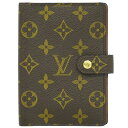 本物 ルイヴィトン LOUIS VUITTON LV アジェンダ PM モノグラム 手帳カバー システム手帳 ブラウン R20005 Agenda ビトン 雑貨小物 中古