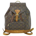 本物 ルイヴィトン LOUIS VUITTON LV モンスリ MM リュックサック バックパック モノグラム ブラウン M51136 Montsouris ビトン バッグ 中古