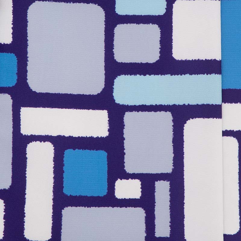 【レンタル】七五三 3歳 100 サイズ 男の子 レンタル 着物 被布 青/白 タイル モダン (6548)