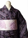 【レンタル】着物 レンタル 春秋冬用 レディース 袷 小紋 セット「Mサイズ」紫・ストライプ (1034)