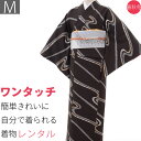 【レンタル】着物 レンタル 春秋冬用 レディース 袷 小紋 京袋帯 セット「Mサイズ」紫・ススキ (1429a)