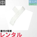 【レンタル】〔替え衿 レンタル〕シルバー ペイズリー 半衿 中サイズ〔着物 XS/S/Mサイズ用〕（着物レンタルセットの変更オプションです）