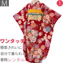 【レンタル】振袖 レンタル 成人式 「Mサイズ」赤 水引 流水 菊 桜 着付け 簡単 卒業式 結婚式 (1835a)