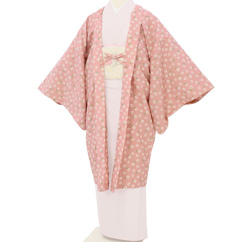 Rakuten - 【レンタル】羽織 レンタル オプション ピンク・小花文 フリーサイズ (c732)