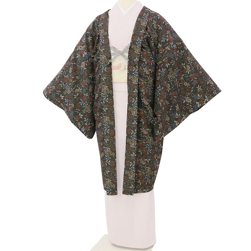 Haori - 【レンタル】羽織 レンタル オプション 濃グレー・唐花文 フリーサイズ (c747)
