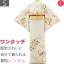 【レンタル】七五三 レンタル 母 ママ 訪問着 簡単 「Sサイズ」薄グレー 松皮菱取 着物+袋帯 セット ワンタッチ 和服 レンタル (2226a)