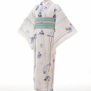 【レンタル】着物 レンタル 夏物 名古屋帯 セット(夏用・薄物・紗 レディース)「Mサイズ」白・アジサイ (ワンタッチ 式) (4014a)