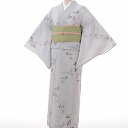 【レンタル】着物 レンタル 夏物 名古屋帯 セット(夏用・薄物・紗 レディース)「Mサイズ」グレー・萩 (ワンタッチ 式) (4015a)