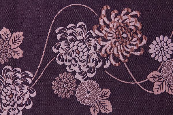 【レンタル】半幅帯 レンタル 〔お好きな帯を選べる変更オプション〕紫・菊(春秋冬用／女性用)【返却送料無料】