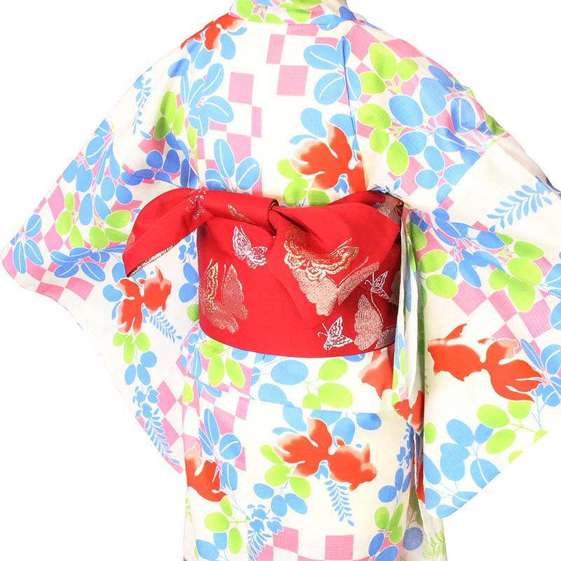 【レンタル】浴衣 レンタル/ゆかた レンタル 浴衣 セット 「Mサイズ」白パステル ...