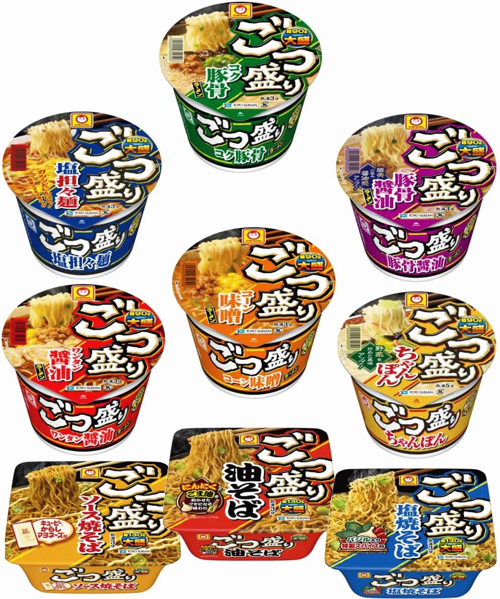 コスパに優れた マルちゃん ごつ盛り カップ麺(ちゃんぽん 味噌 醤油 豚骨 担々麺) 焼きそば(ソース焼きそば 油そば 塩ヤキソバ) 24個..