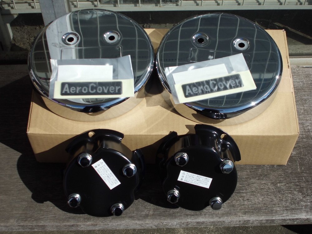 エアロカバーフロント左右2個　ISO19.5インチ8穴　低床