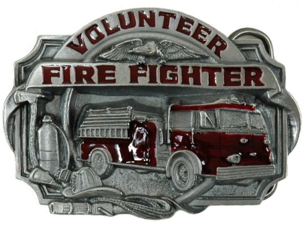 ウエスタン ベルトバックル Volunteer Fire Fighter　消防士 消防署 メンズ 男