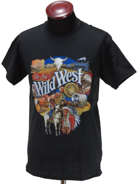 ウエスタン テイスト 半袖 Tシャツ “Old Wild West” ブラック