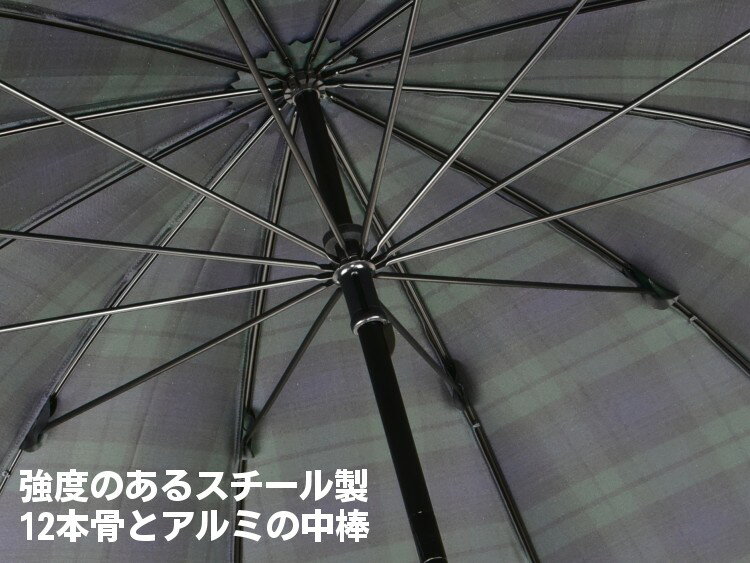 傘 メンズ 長傘 槙田商店 12本骨 雨傘 マキタ トラッド タータンチェック柄(3柄) 親骨65cm 手開き Makita Trad 日本製 紳士用 かさ 男