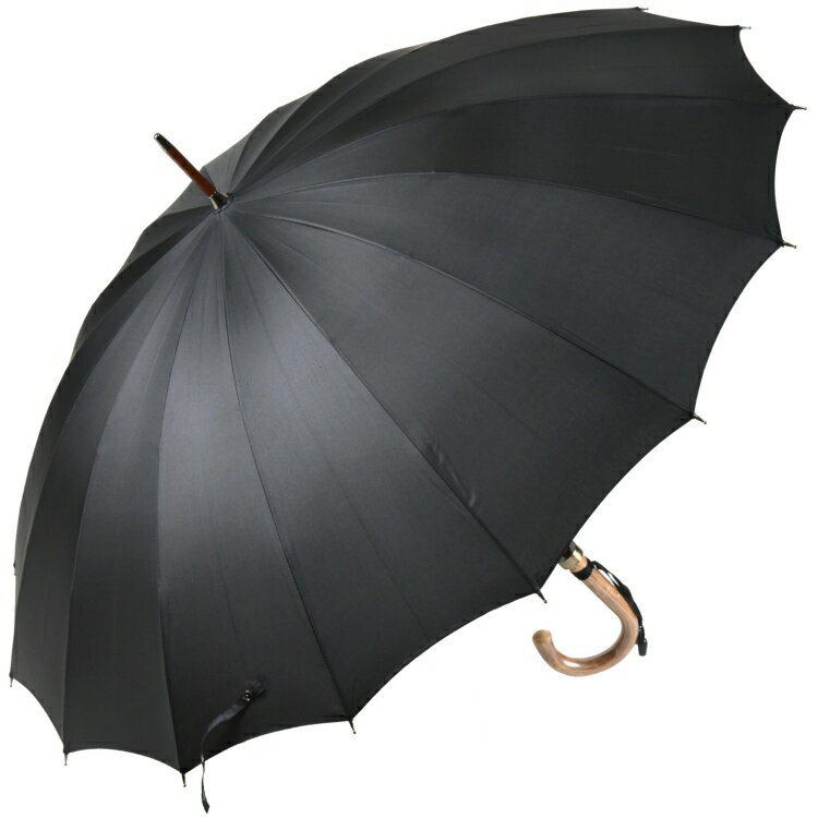 傘 メンズ 長傘 前原光榮商店 無地 16本骨 雨傘 TRAD-16(ブラック) 前原傘 かさ 皇室御用達前原光栄商店製 紳士用 男【楽ギフ_包装】のサムネイル