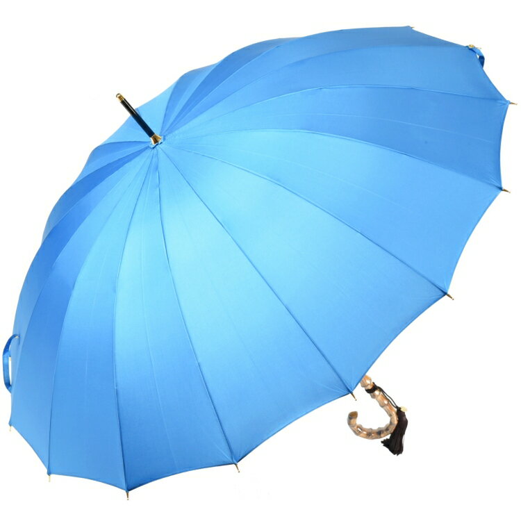 傘 レディース 長傘 前原光榮商店 カーボン 16本骨 雨傘 TRAD-16-Carbon シアン 軽量 無地 親骨55cm 前原傘 匠 皇室御用達前原光栄商店ブランド かさ 女 送料無料のサムネイル