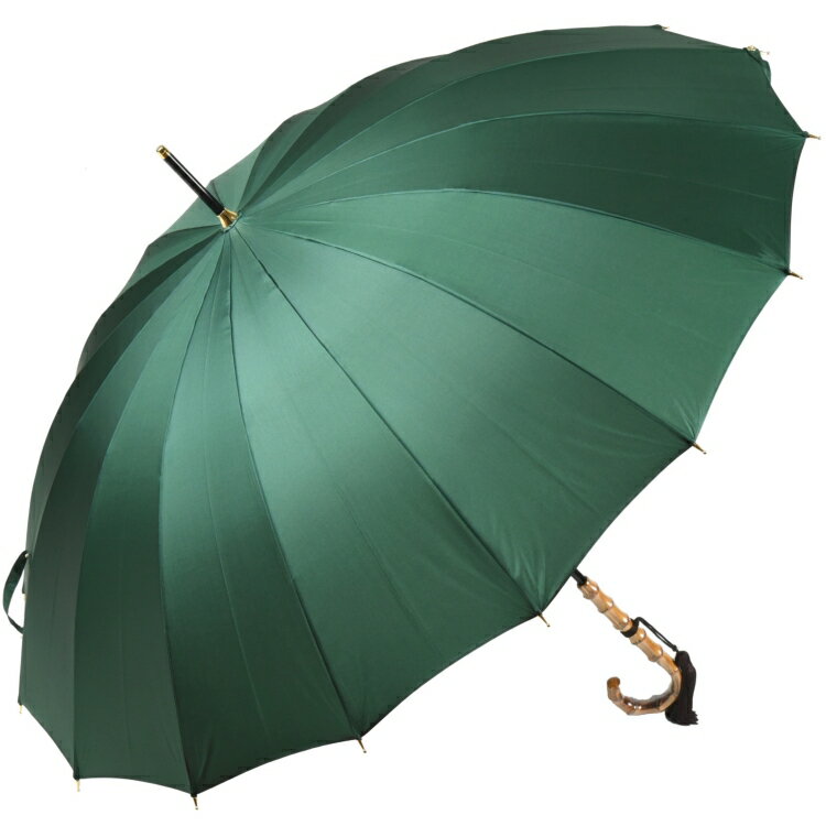 傘 レディース 長傘 前原光榮商店 16本骨 カーボン 軽量 無地 TRAD-16-Carbon(グリーン) 親骨55cm 前原傘 匠 皇室御用達 前原光栄商店 ブランド かさ 女 送料無料のサムネイル