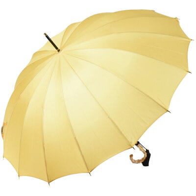 傘 レディース 長傘 前原光榮商店 カーボン 16本骨 雨傘 TRAD-16-Carbon レモンイエロー 軽量 無地 親骨55cm 前原傘 匠 皇室御用達前原光栄商店ブランド かさ 女 送料無料