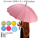 傘 レディース 長傘 前原光榮商店 カーボン 16本骨 高級 雨傘 NEW TRAD-16-Carbon No.2 軽量 無地 親骨55cm 前原傘 匠 皇室御...