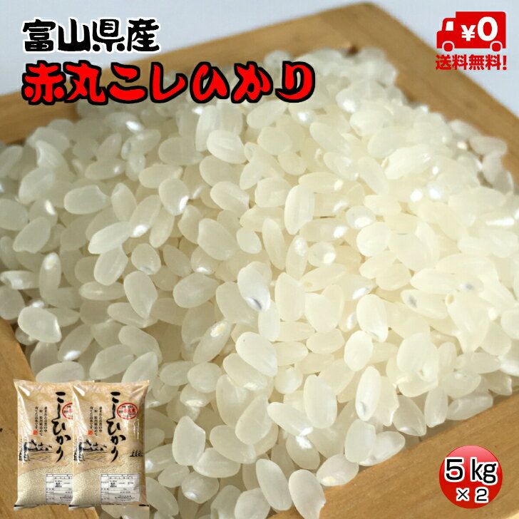 ★送料無料★赤丸産こしひかり　5kg×2【富山県産】【5年産】【お米】【コシヒカリ】【お米マイスター厳選】