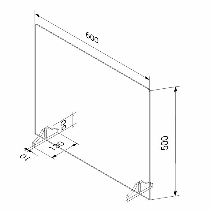 コロナウイルス飛沫感染予防 アクリル パーテーション スタンドタイプ M60 板厚3mm